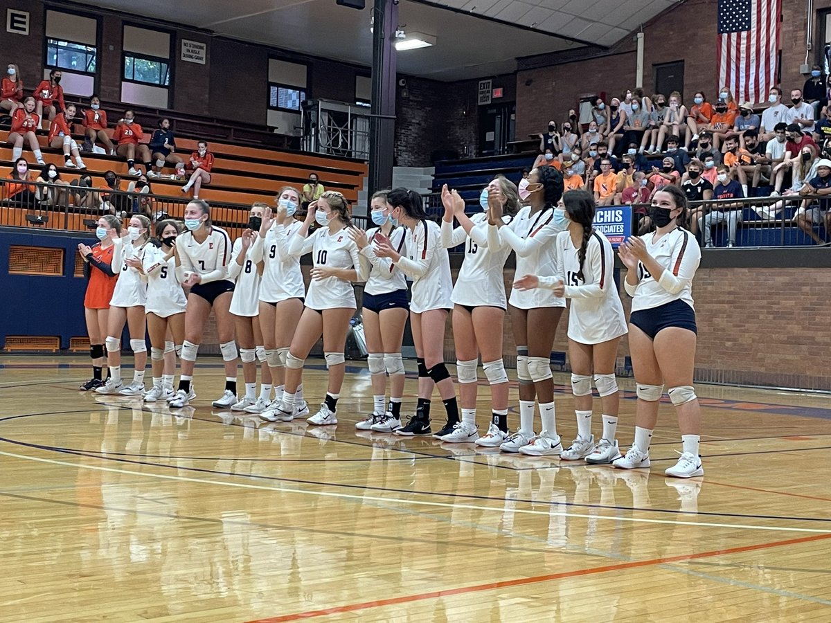 Girls Varsity (4-4) wins the home opener in two over Regina, 25-20, 25-21.