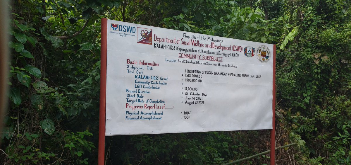 dswdfo10's tweet photo. In Purok San Jose, Brgy. Poblacion, Sinacaban, Misamis Occidental, the concreting of 0.185 km barangay access road was made possible through the Kapangyarihan at Kaunlaran sa Barangay (KKB) program.

#DSWDMayMalasakit
#DSWDKalingaAtPagmamahal
#KalahiDYES https://t.co/zYqRGhTSFv