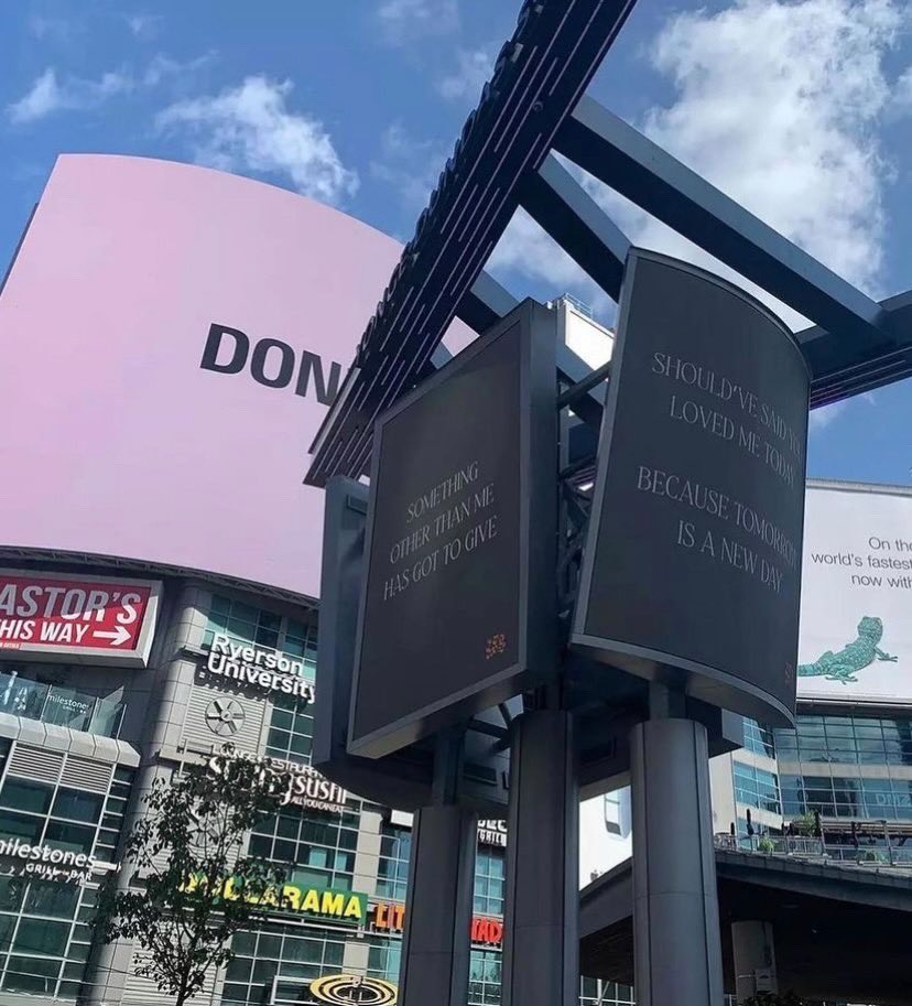 Akademiks's tweet photo. Kanye West bought out hella billboards for DONDA  right next to CLB billboards in Toronto… https://t.co/99xlgNzoH7
