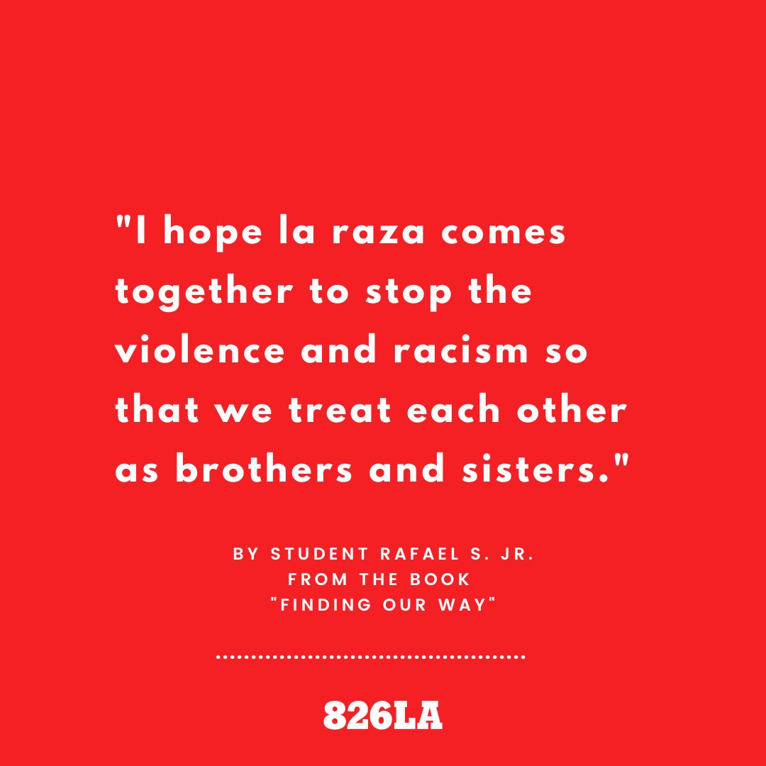 826LA's tweet photo. #StudentWritingWednesday Rafael writes about their vision for the #BoyleHeights community in a post-pandemic world in My Diary of a Pandemic. Read the full passage from the student publication "Finding Our Way" free on our Virtual Hub https://t.co/RslJnStbl3 https://t.co/gKL8ZgY5H6