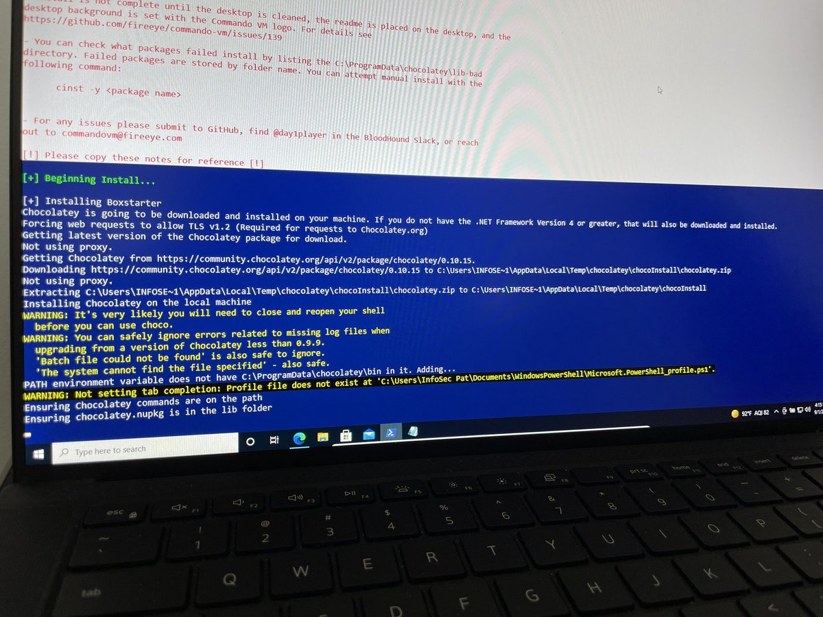 Infosecpat's tweet photo. Installed CommandoVM today. I have to say it’s pretty awesome. Totally Red teaming and penetration VM for windows. https://t.co/87spUBl0om