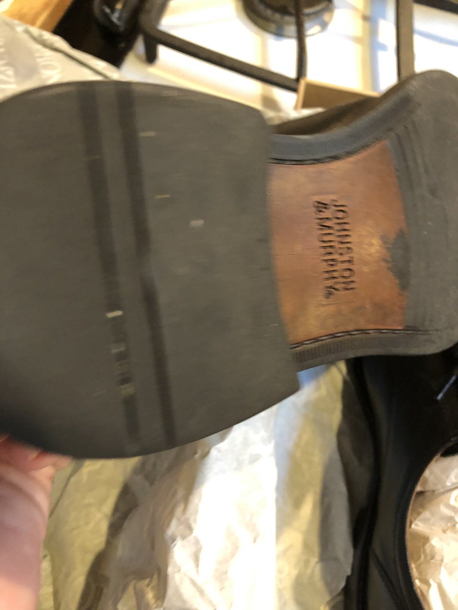 dkeener2b's tweet photo. @Macys @JohnstonMurphy Wow! My new shoes I ordered from Macys for my husband! Called customer service @Macys, they hung up, on 2nd call, still having difficulty. Someone else’s shoes during Covid! https://t.co/paTGZZAui1