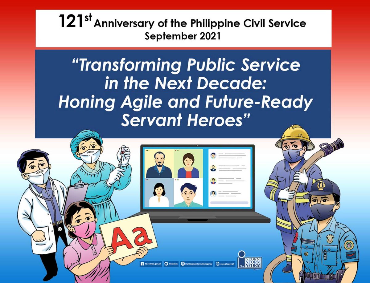 PIADesk's tweet photo. The 10-year theme is being introduced by the Philippine Civil Service Commission to highlight the Human Resource reforms they have achieved
#PCSA2021 #civilservicemonth
(1/2) https://t.co/gEi5MjPuiZ