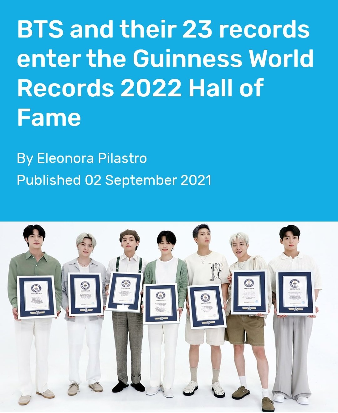 BTS and their 23 records enter the Guinness World Records 2022 Hall of Fame