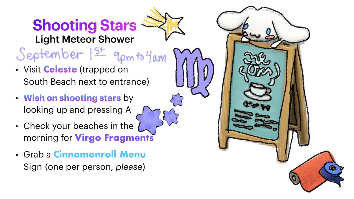 Celeste is trapped on the south beach. Free gift, one per person. Light meteor shower. dodo queue all night long—no fee—just fun! turnip.exchange/island/41daf203 #ShootingStars #Celeste #NintendoSwitch #AnimalCrossing #ACNH #livestream #dodocode #freebie #AnimalCrossingNewHorizons