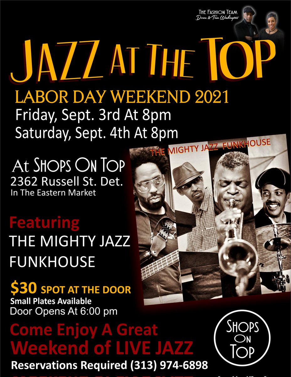 dress_modele's tweet photo. Get ready for some of the best live Jazz in the D. Detroit Jazz Fest weekend. JAZZ AT THE TOP. Get your tickets today! #Eventbrite.com #shopsontop #Jazz #jazzatthetop #detroitjazzfest https://t.co/iy0qjCidW3