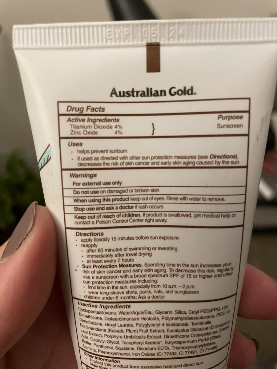 smiley5285's tweet photo. Okay @MakeupForWOC, can you help me? I have the bliss block spf 30 and the Australian gold spf 50 sunscreen, but it looks like there are smaller percentages of sunscreen ingredients in the spf 50? Am I crazy? I cannot stop thinking about and cannot find anything online on it? https://t.co/lJBnXBgtUc