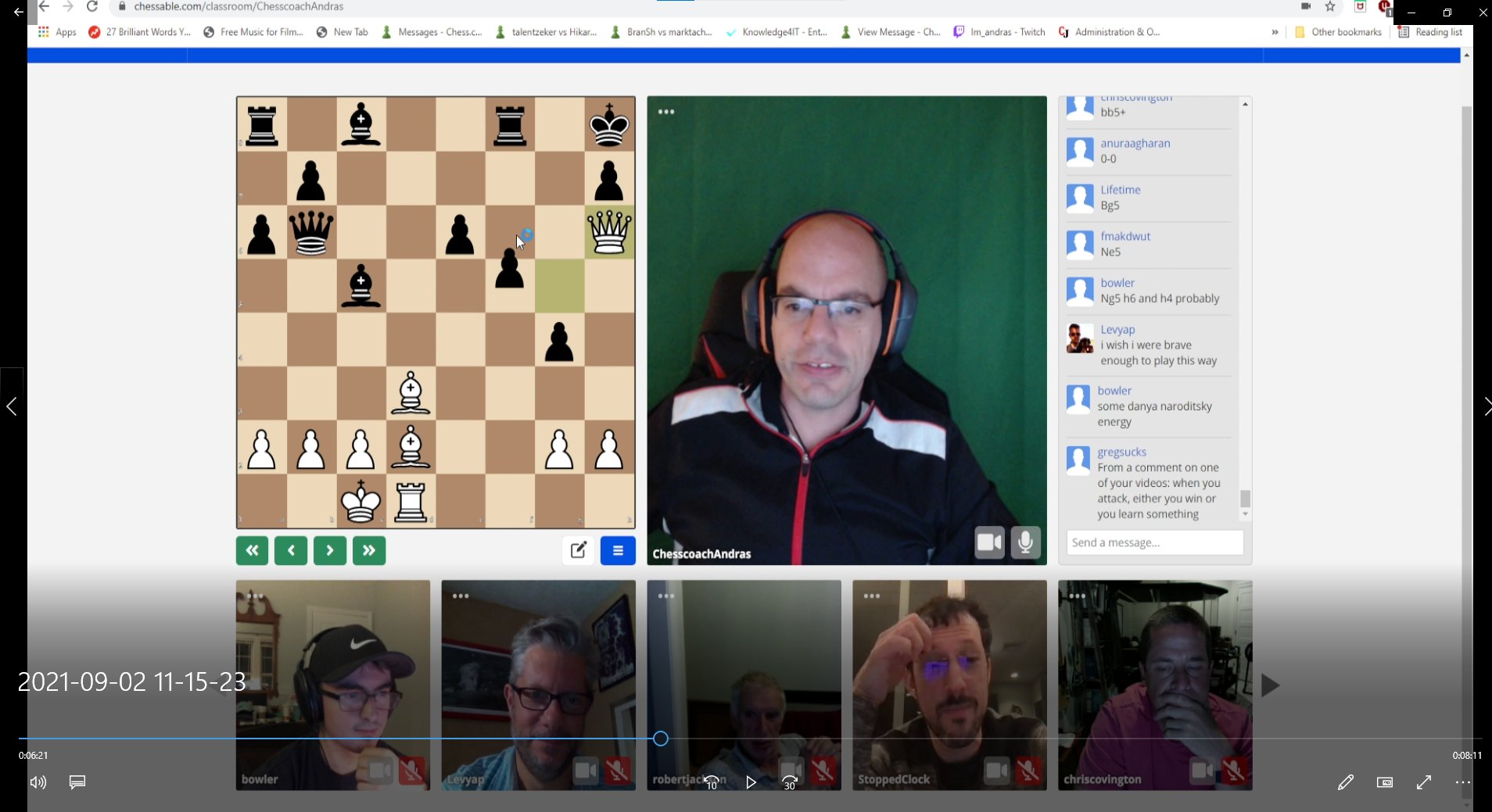 My first group lesson on Chessable Classrooms 