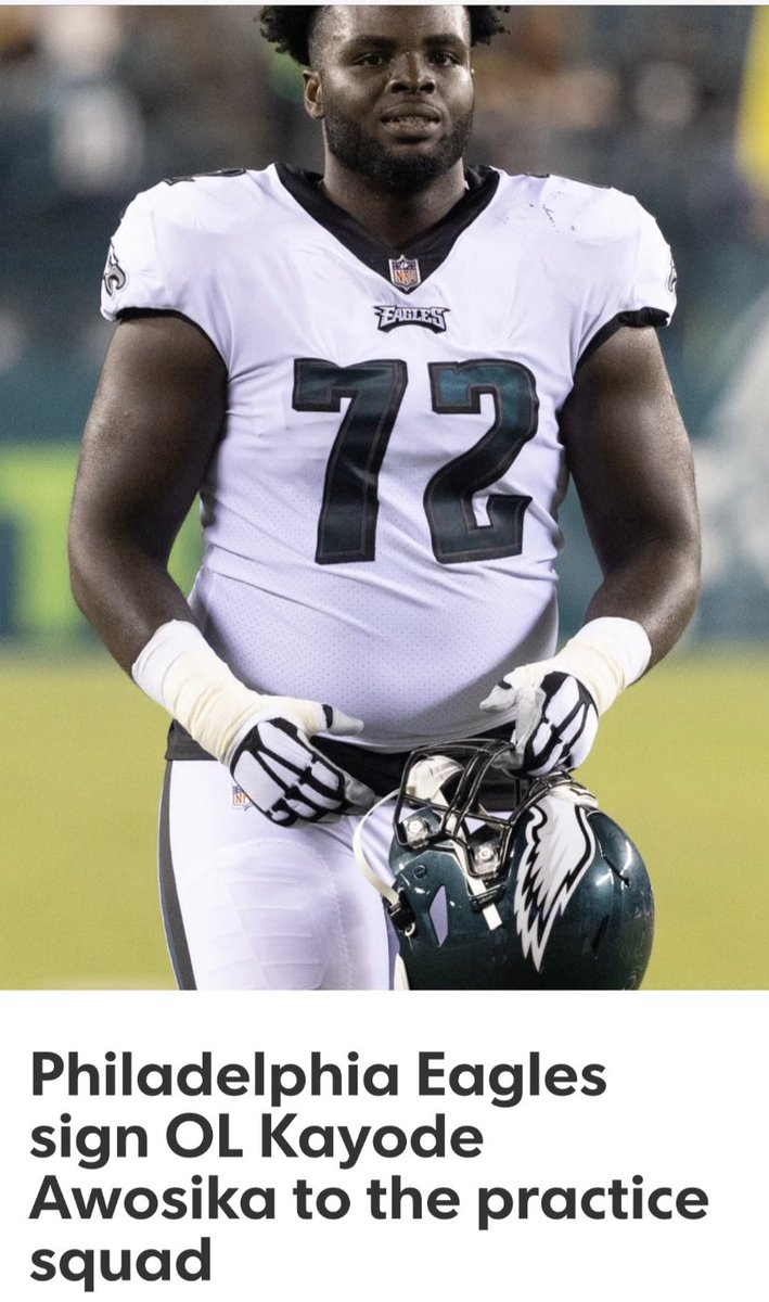 LomboTonka's tweet photo. Congrats to @Alwaysimprovin1 for making the practice squad for the Eagles! It will be great that they get to see him develop week in and week out against their best! Very proud of you Kayode, keep making that difference! #crimsonpride #intheshow #EAGLES https://t.co/YdZAaxkiFV