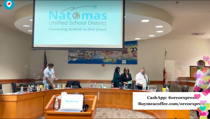 GodwinTheHuge's tweet photo. Natomas School Board Meeting, gamer moment by the crowd, board taking a break and unlikely to return 
#NatomasUSD https://t.co/fWFyIip1VW