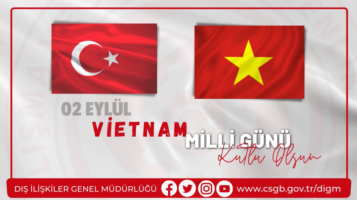 csgb_digm's tweet photo. #VietnamMilliGünüKutluOlsun! 🇹🇷🇻🇳
#HappyNationalDayVietnam! 🇹🇷🇻🇳
#02September

@csgbakanligi @vedatbilgn @ahmet_Erdem60 @TCHanoiBE https://t.co/a5VoVJsiJK