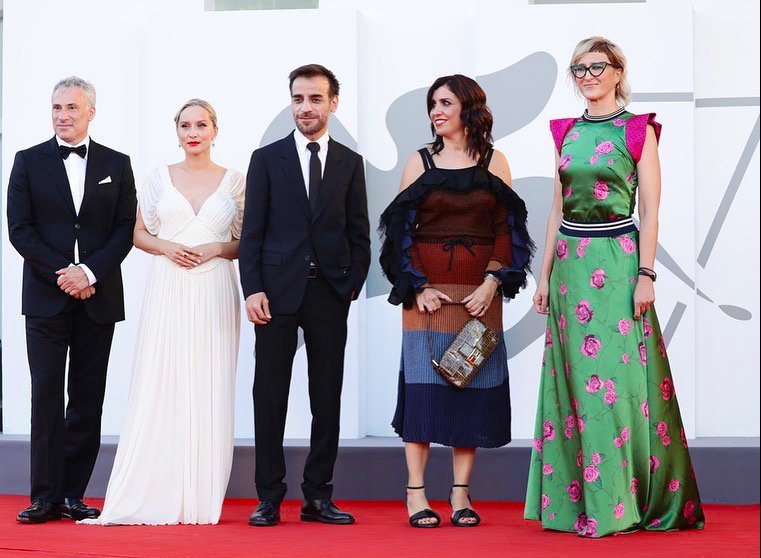Jasmila Zbanic with Alberto Barbera and Orizzonti Jury members #VeniceFilmFestival #LaBiennalediVenezia
#RedCarpet
