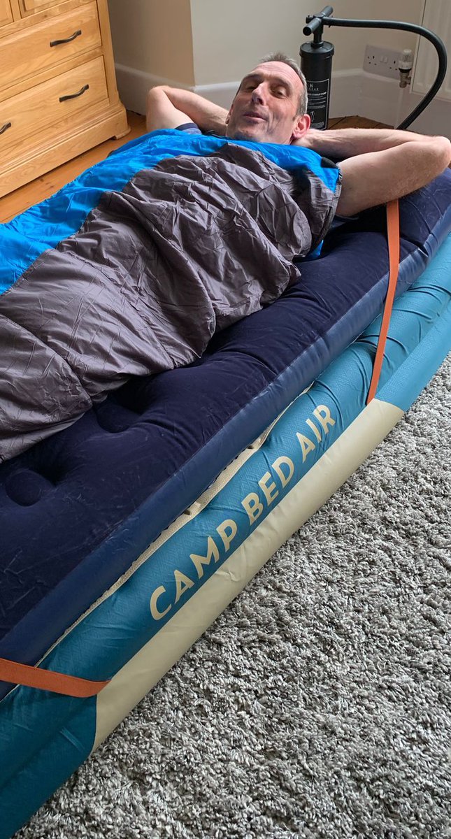 LongestRide2021's tweet photo. @DaveFluffyEd testing out the #sleepingsetup 🛌 before we travel, let’s see if he is still this happy about it after a few 100 mile days #inthesaddle 🤔😁.
#notpremierinn @premierinn #goodnightguarantee #Not
@DecathlonUK #CampBedAir
@SuffolkFire @SYFR @firefighters999 https://t.co/oTcYU0Qvub
