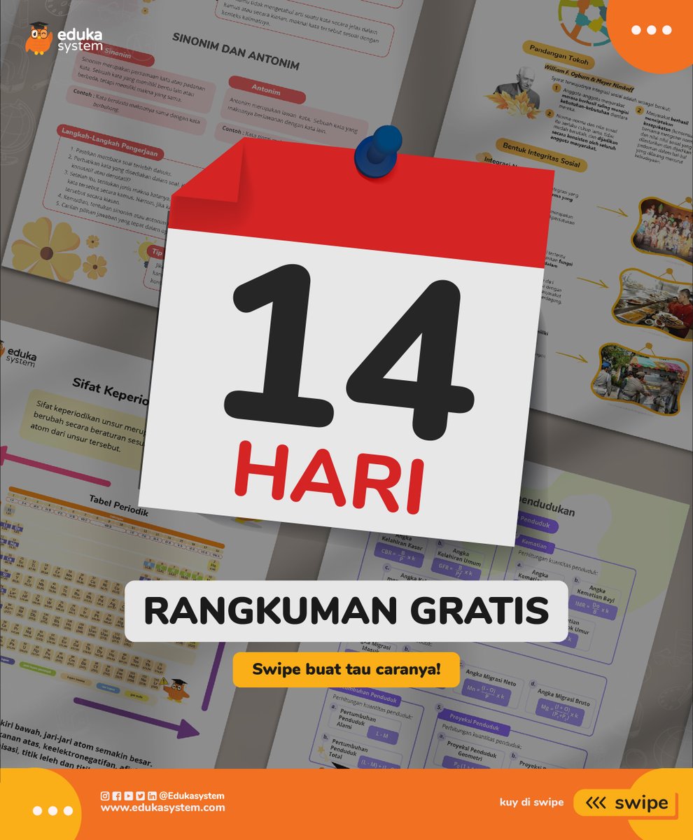 RANGKUMAN &amp; BANK SOAL GRATIS 14 HARI!! 🎉✨

PERHATIAN!! Pengguna lama &amp; baru bisa nikmatin Rangkuman &amp; Bank Soal GRATISSS 🤩

Siap UTBK, belajar dari sekarang!!! Cek thread untuk cara lengkapnya ⏬⏬