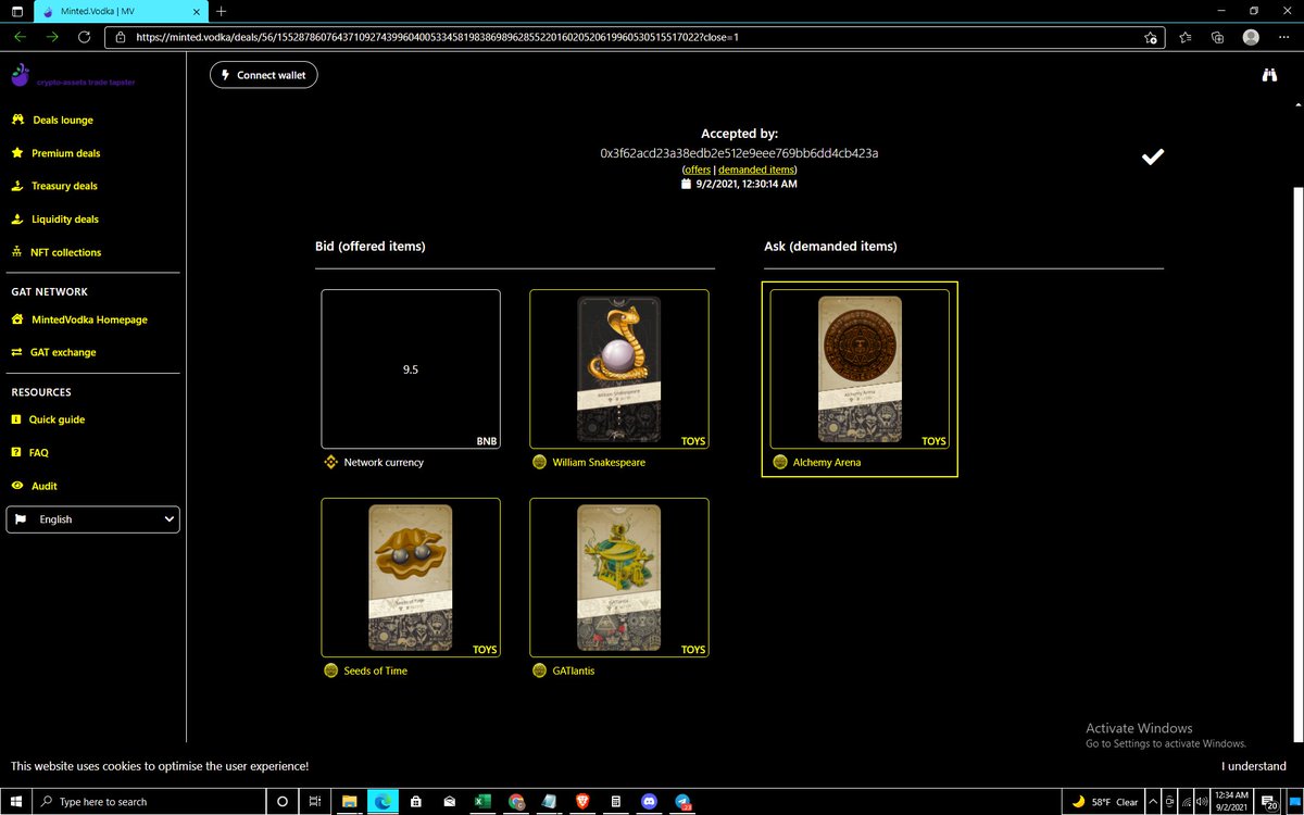 CryptoBlckParty's tweet photo. #MintedVodka! Just Watched The Most Rare Special Card Get Sold! Game Ace Token #1 Alchemy Arena # 1 of 999! for 9.5 $BNB plus 3 Special Rare Cards. (GATlantis 36/11) (Seeds of Time 16/111) (William Snakespeare 36/99)

Deal Worth Between $7,250-$10,00 by estimation!🔥
@AlchemyToys https://t.co/Q0USpLZ0Zr
