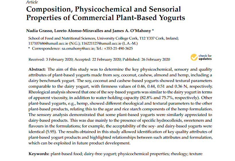 Foods_MDPI's tweet photo. #mdpifoods -Please read the Editor's Choice Paper🥳

"Composition, Physicochemical and Sensorial Properties of Commercial #Plant-#Based #Yogurts" by James A. O’Mahony et al from @UCCResearch 

 Foods 2020, 9(3), 252; https://t.co/SOr8K7uZ4B https://t.co/QB4bvLKcjo