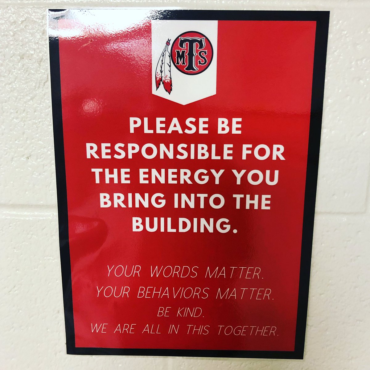 KristenBrooks77's tweet photo. ♥️ seeing this while substitute teaching today at Teasley Middle School 6th, 7th & 8th Spanish. #TheTeasleyWay
✅Please be responsible for the energy you bring into the building.
✅ Your words matter.
✅ Your behavior matters.
✅ Be Kind.
✅ We are all in this together. https://t.co/MIZRMbJPiD