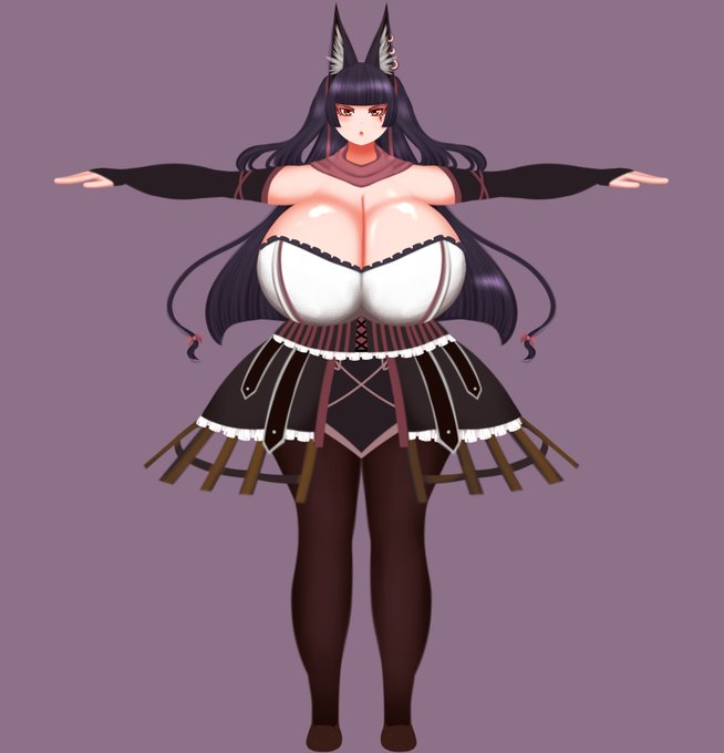 3Dモデルのためのキャラデザとして絵描いてたけどよくあるこのポーズを2Dで書くとダサくて草 