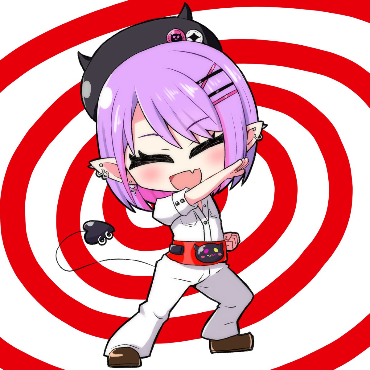 常闇トワ 「#TOWART 
ラミィちゃんの凸を受けたときに「へんしん」していたトワ様 」|honmirinのイラスト