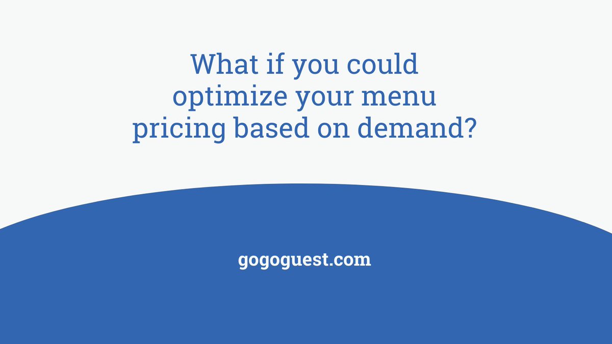 GoGoGuest's tweet image. There is a better way to design and manage your restaurant's menu. Ask us how.
bit.ly/connectwithgog…
#dynamicoptimization #menu #pricing #restaurantmarketing