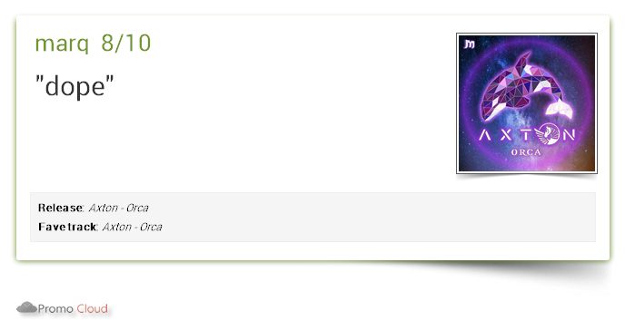MainstageRec's tweet photo. marq supports: Axton - Orca 8/10 #newrelease https://t.co/1nclzSQh2B https://t.co/1pVHfXVNgu