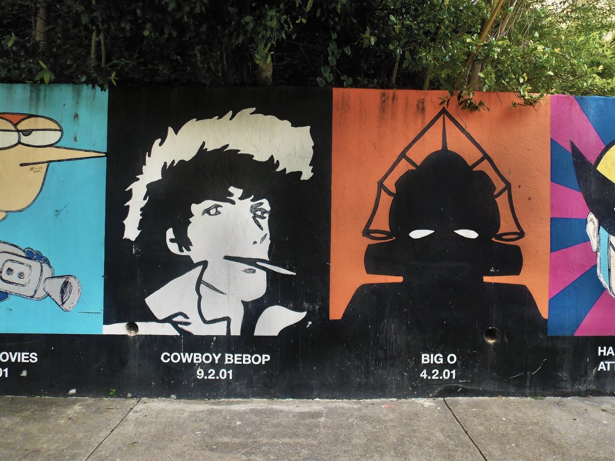 SwimHistory's tweet photo. Happy 20th Anniversary to Adult Swim! On Sept. 2nd, 2011, AS 10th Anniversary, they featured a set of timeline bumps showing their shows and when they first aired. The show artwork featured was used on the Williams Street Mural started that same year. Photos by Breanna Nawrocki. https://t.co/N6GWyAePfD
