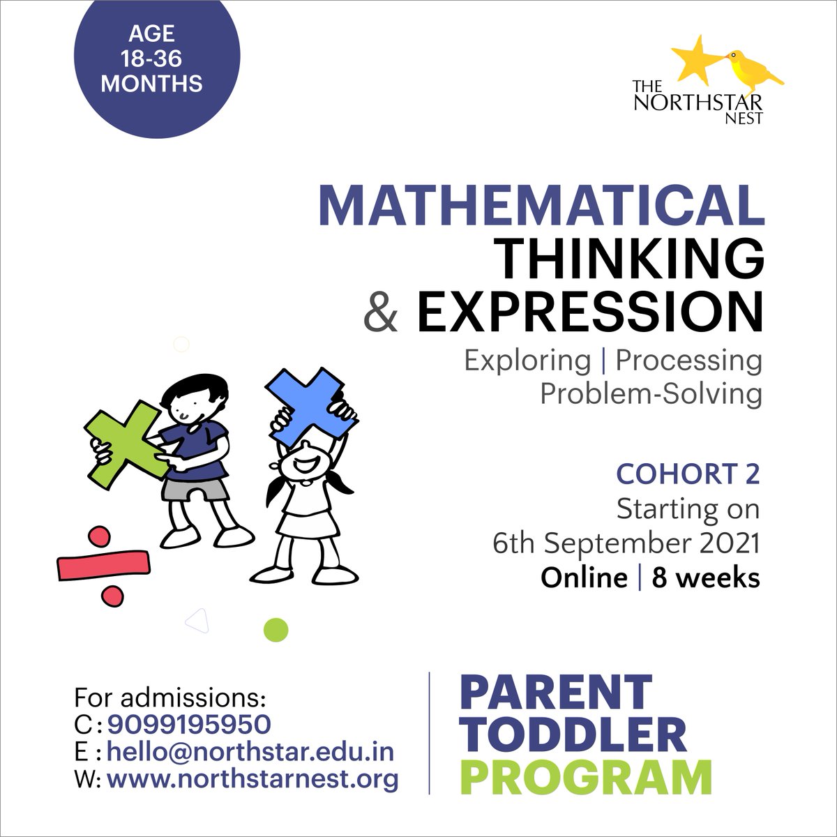 northstarindia's tweet photo. The #ParentToddlerProgram at #Northstar includes noticing #numbers, #counting, #measurement, and making connections for #children to understand how #Maths is a part of our everyday #life.
Visit https://t.co/gS9tNDf35j or call 9099195950.

#thenorthstarschool #thenorthstarway https://t.co/EclrAJZjcf