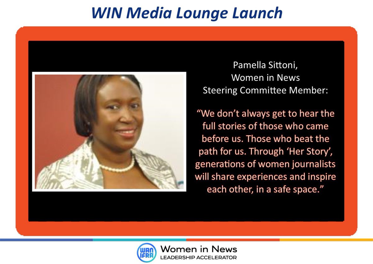 🗓🗓 ONE DAY TO GO! Have you registered for the launch of the WIN Media Lounge?

The virtual ‘fireplace setting’ will enable the sharing of personal experiences &amp; practical lessons in #life &amp; #journalism.

Sign up here: us02web.zoom.us/meeting/regist…

<a href="/PamSittoni/">Pam Makotsi Sittoni</a> 
#HerStory #WINAfrica