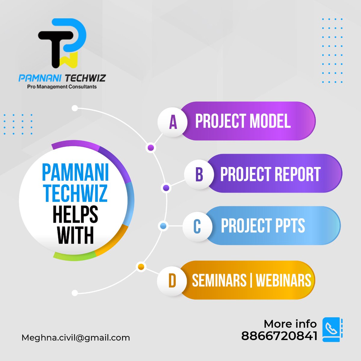 pamnanitechwiz's tweet image. PAMNANI TECHWIZ helps with :
Project Model
Project report
Project PPTs
Seminars/Webinars

📲Contact Us: 8866720841
📧Email: meghna.civil@gmail.com

🗣️ Follow 👉🏻 @pamnanitechwiz
🗣️ Follow 👉🏻 @pamnanitechwiz
🗣️ Follow 👉🏻 @pamnanitechwiz

#pamnanitechwiz #projectconsultants