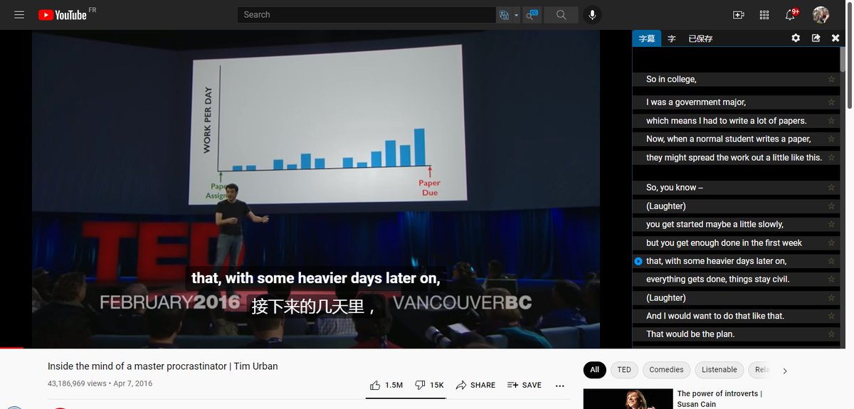 Language Reactor
Chrome 插件｜免费
languagereactor.com
这是一款 Chrome 浏览器的字幕插件，最大用途是将 Youtube、Netflix 平台的字幕，在侧边栏上显示出来，显然它的价值在于帮助外语学习者跟着视频，边看边学,把鼠标移至字幕每个单词上，还会出现单词释义，值的推荐。