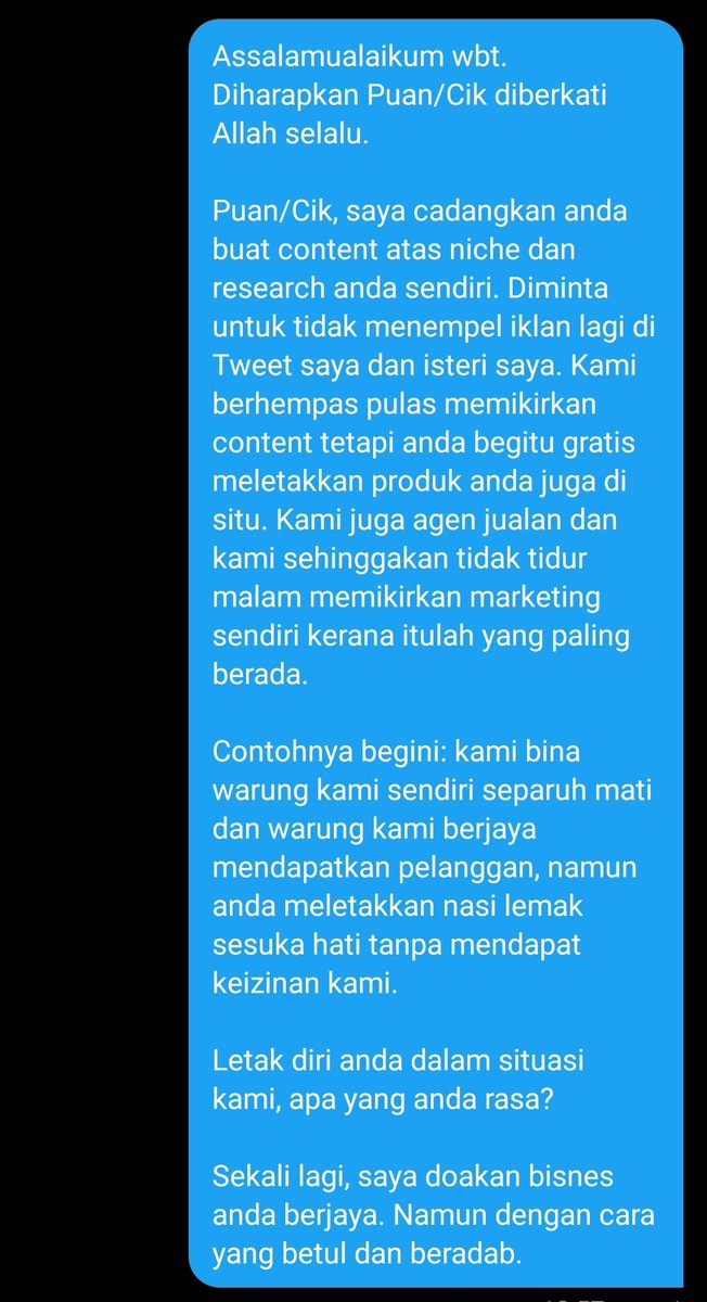 whatfarissays's tweet photo. Diminta utk RT tweet ini supaya sampai juga pada penjual-penjual yang lain di Twitter. Terutama yang suka menempel iklan secara percuma di Tweet yang blow up. 

Bukan tak nak tolong, tapi kami juga berusaha. https://t.co/1qxMQ4TF3D