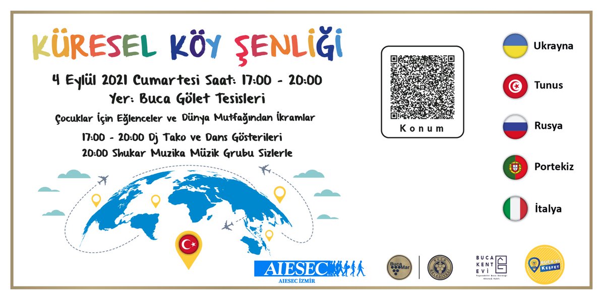 bucaarge's tweet photo. Çocuklar için eğlenceler, dünya mutfağından ikramlar, dans gösterileri ve Shukar Muzika konseriyle Küresel Köy Şenliğinde buluşalım.

🗓️ 4 Eylül 2021 Cumartesi
⏰17.00-20.00
📍Buca Gölet Tesisleri https://t.co/P2OaHjFnlf