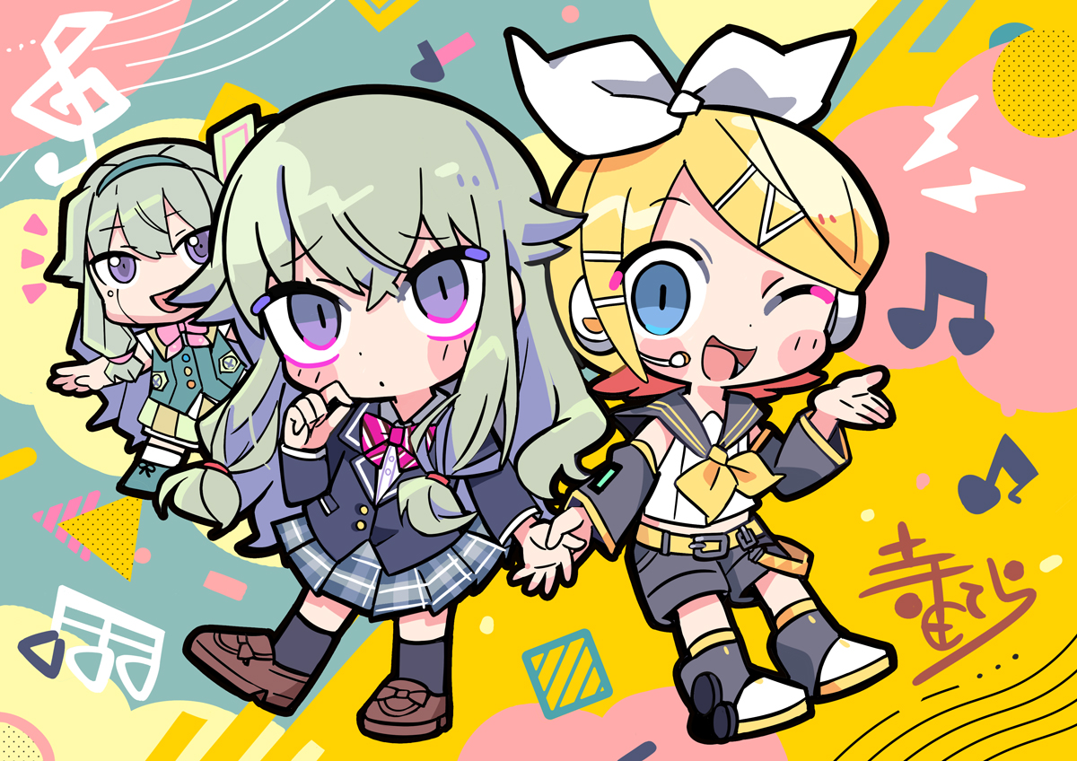 鏡音リン 「プロジェクトセカイ ハーフアニバーサリー展で描かせて頂いた寧々ちゃんとリンちゃん」|寺田てらのイラスト