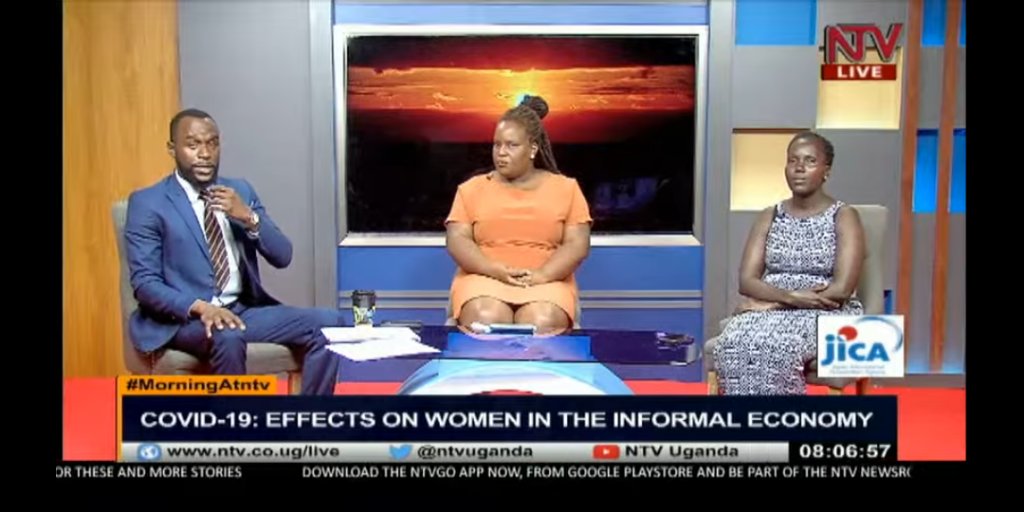 Sihanet's tweet photo. This morning we are live on @ntvuganda discussing the "Impact of COVID 19 on Women and Girls: A reflection on the informal economy" #morningatntv #MakeHerVisible https://t.co/hUJWZNboY6