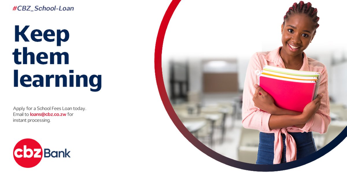 ETimesZw's tweet photo. No fees money, no problem!

Visit @CBZHoldings and keep the young one in school via the #CBZ_School_Loan 

#Letskeepthemlearning

#zimbabwe https://t.co/entSoOcLcX