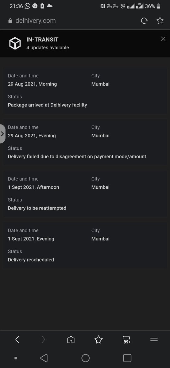 KeyuriJobanput1's tweet photo. @delhivery @help_delhivery what is the status of tracking id 5593110057272. I have lot of pending orders to deliver. If you really care about #smallbusiness as you claim. Kindly stand by your words. I am really having terrible time due to your poor #customercare https://t.co/CgW6902I8K