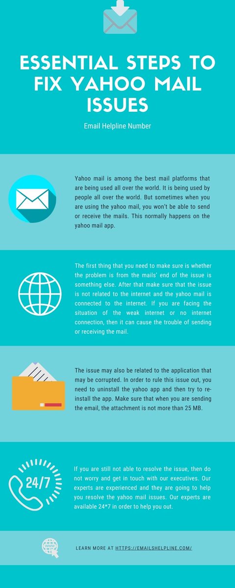 EmailsHelpline's tweet image. Nowadays, Yahoo is one of the most usable mailing services but sometimes due to technical errors, you might face Yahoo Mail Issues. Don&apos;t take any tension when the Emails Helpline is there to help you.

 #YahooErrorCode19 #YahooMailNotWorking #YahooMailIssues