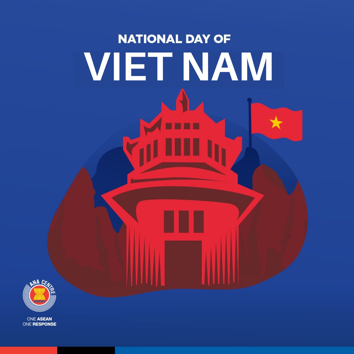 AHACentre's tweet photo. Happy 76th National Day, Viet Nam!

Best wishes for the well-being and prosperity of our Vietnamese friends.🇻🇳🇻🇳🇻🇳 https://t.co/fjO8rlWd7x