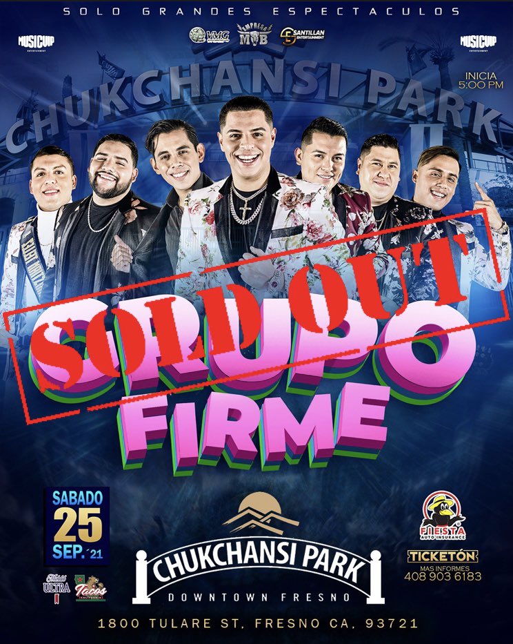 empresamb02's tweet photo. FRESNO AND SACRAMENTO DATES ARE SOLD OUT.!!!
Gracias mi Raza Por todo el apoyo 
@GrupoFirme y somos @empresamb02 solo grandes espectáculos ✌️ https://t.co/ScQWNLkoBI