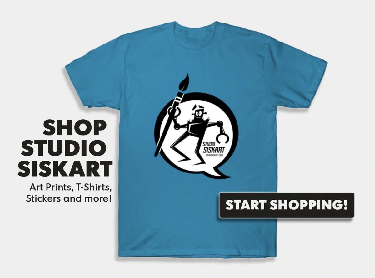 SiskartStudio's tweet photo. HUGE selection of t-shirts, stickers, sketchbooks, art prints and more! https://t.co/HT9QIDcxLM… #tshirt #artprints https://t.co/kNNChSgbCU