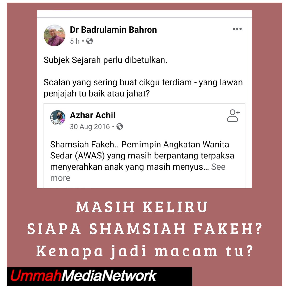 UmmahMediaNet's tweet photo. MASIH KELIRU SIAPA SHAMSIAH FAKEH?
kenapa Jadi Macam Tu?

Pautan :
https://t.co/oxtd8cTHaa https://t.co/riSJvq0tsc