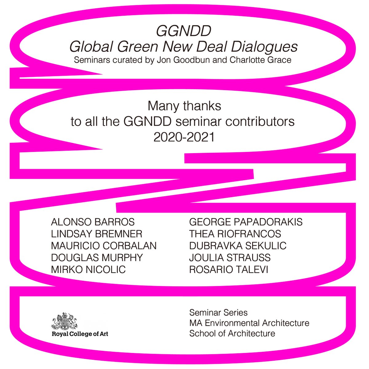 THANK YOU to all contributors to our GGNDD seminars 20-21 on <a href="/EA_RCA/">RCA Environmental Architecture</a> <a href="/alonsobarros/">Alonso Barros</a> @lindsay_bremner <a href="/afrikaner/">mauricio corbalan</a> <a href="/entschwindet/">Douglas Murphy</a> <a href="/mirko_nik/">mirko : mirkon@climatejustice.social</a> <a href="/triofrancos/">Thea Riofrancos</a> <a href="/dubravka/">dubravka /@dubravka@social.coop/</a> @doreagata Let's hope the RCA start talking to @rcaucu otherwise we are facing a visitor boycott this year #greennewdeal