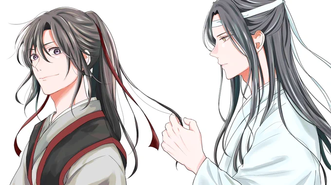 3月頃(1枚目)と8月
絵柄が安定しないんです🥲
私の描く忘羨だいたいひっついてます

 #このタグを見た人は推しの初描きと現在の絵を載せる 