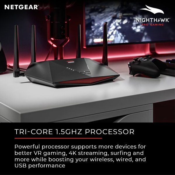 Netgear_India's tweet photo. Gaming + the new Nighthawk XR1000 Pro Gaming WiFi Router = a winning combination!
With features like these, you (and your WiFi connectivity) will be unstoppable!
.
.
.
#NetgearGaming #Nighthawk #XR1000 #PlayToWin #Gaming #Gamers #NoLag #HighSpeedRouter #FastWiFi  #Tech #MoreSpeed https://t.co/Tpqa6jOCAa