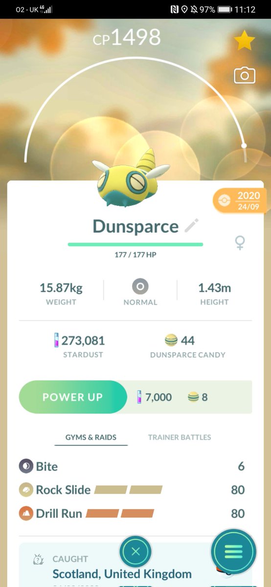 @ZyoniK_ Remember how I told you to invest in a Dunsparce on your big livestream? This bad boy just 1v3 someone's team to give me my first 5-0 set of the day!!

Haunter, Cofagrigus and Cranidos got bodied with this moveset

#PokemonGO #GreatLeagueRemix
