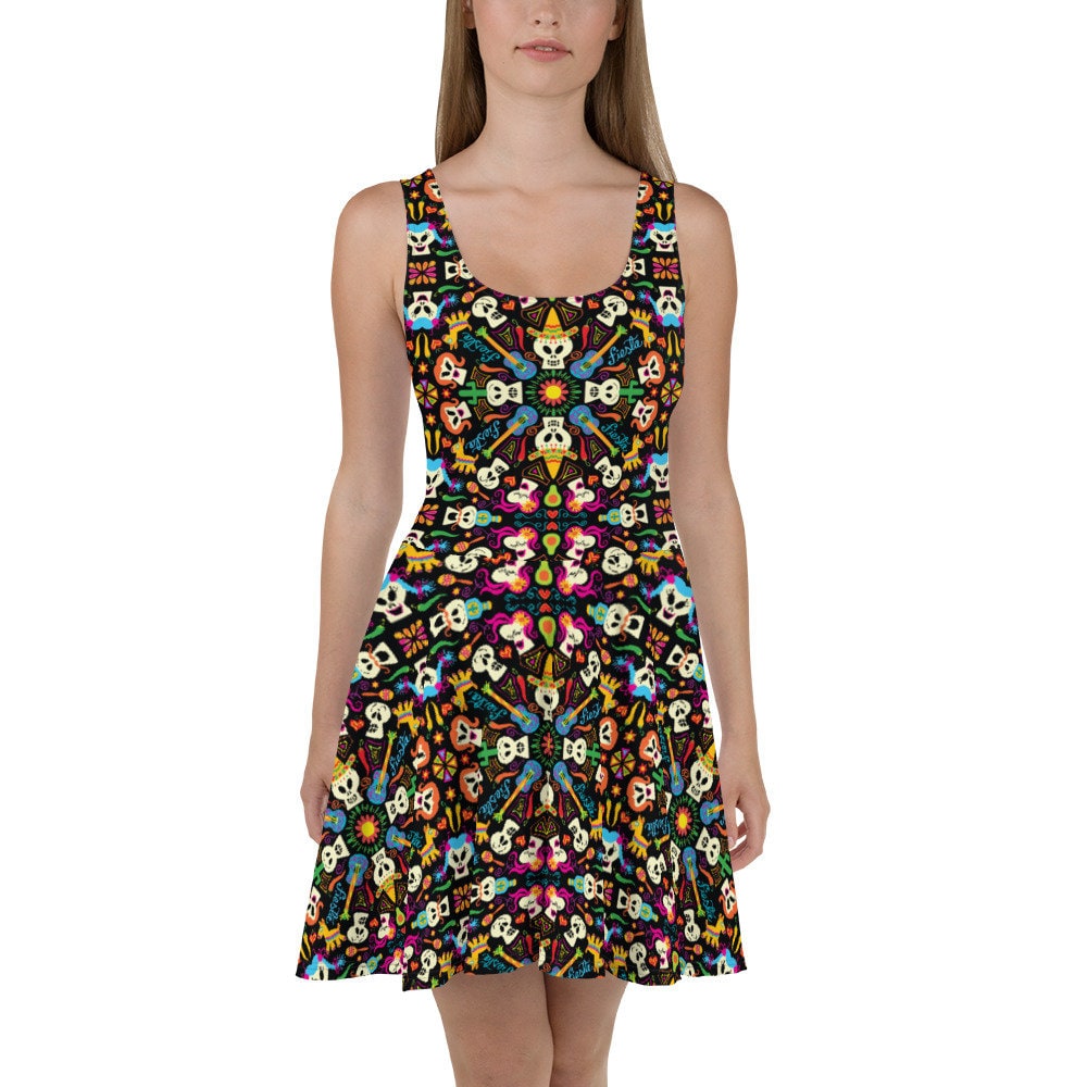 Zooco's tweet photo. Excited to share the latest addition to my #etsy shop: Day of the dead Mexican holiday Skater Dress

https://t.co/7bxPgEkOC4
#black #halloween #yellow #skullskeleton #bohohippie #sleeveless #no #skatercircle #abovetheknee https://t.co/q788adR7px