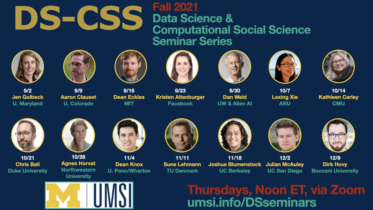Paramveer Dhillon (@dhillon_p) on Twitter photo Highly excited to kick-off the new academic year with an amazing list of speakers in our Data Science-Computational Social Science (DS-CSS) seminar series!🤩 <a href="/umsi/">School of Information</a> @umich <a href="/um_midas/">Michigan Institute for Data & AI In Society</a> <a href="/michigan_AI/">MichiganAI</a> Highly excited to kick-off the new academic year with an amazing list of speakers in our Data Science-Computational Social Science (DS-CSS) seminar series!🤩 <a href="/umsi/">School of Information</a> @umich <a href="/um_midas/">Michigan Institute for Data & AI In Society</a> <a href="/michigan_AI/">MichiganAI</a>