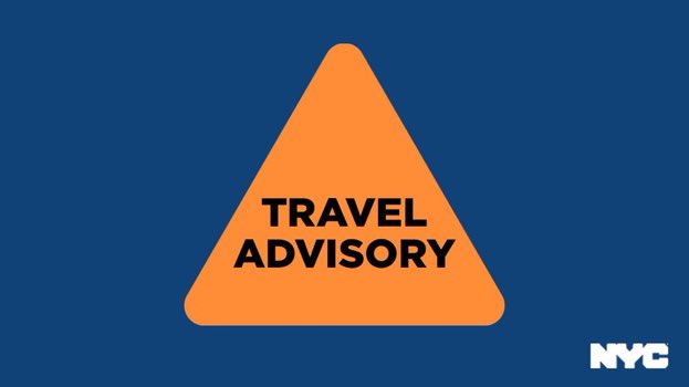 nycgov's tweet photo. Important updates this morning:

• There is a travel advisory in effect. Avoid non-emergency travel.
• Alternate Side Parking is suspended.
• Mass transit is very limited and delayed.
• Report flooding to @nyc311. 
• Check on your neighbors.
• Follow @NotifyNYC for updates. https://t.co/JWzyd36BsM
