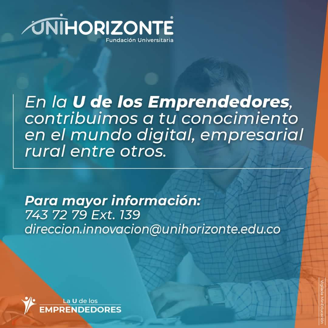 UniHorizonte's tweet photo. ¡CURSOS UNIHORIZONTISTA! 😱✅

En la U de los emprendedores, contribuimos a tu conocimiento en el mundo digital, empresarial, rural; entre otros. 💙🧡🚀

Para mayor información:

743 72 79 Ext. 139 direccion.innovacion@unihorizonte.edu.co https://t.co/BeqEYpC6F5