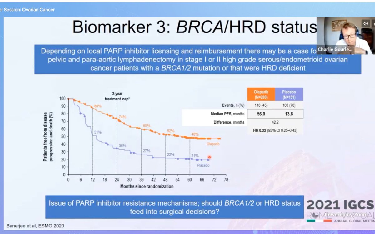 FlorenciaNoll's tweet photo. #IGCS2021 Master session #OvarianCancer 🚨
Novel therapeutics 👉#biomarkers #PARPi #BRCA
#HRDtesting #Genomics
@myESMO @IGCSociety @IJGConline @ESGO_society @OncoAlert @ovariancancerco @IGCSociety @IJGCfellows https://t.co/b0Bew7ypfF